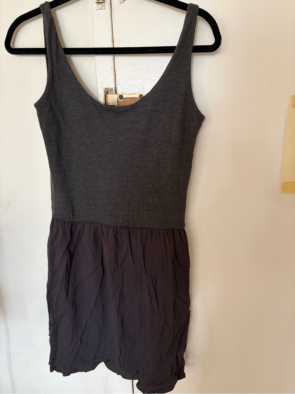 Monrow Charcoal Gray Tank mini dress